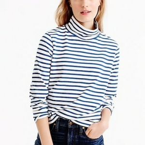 J. Crew Nautical Striped Mock Neck Pullover